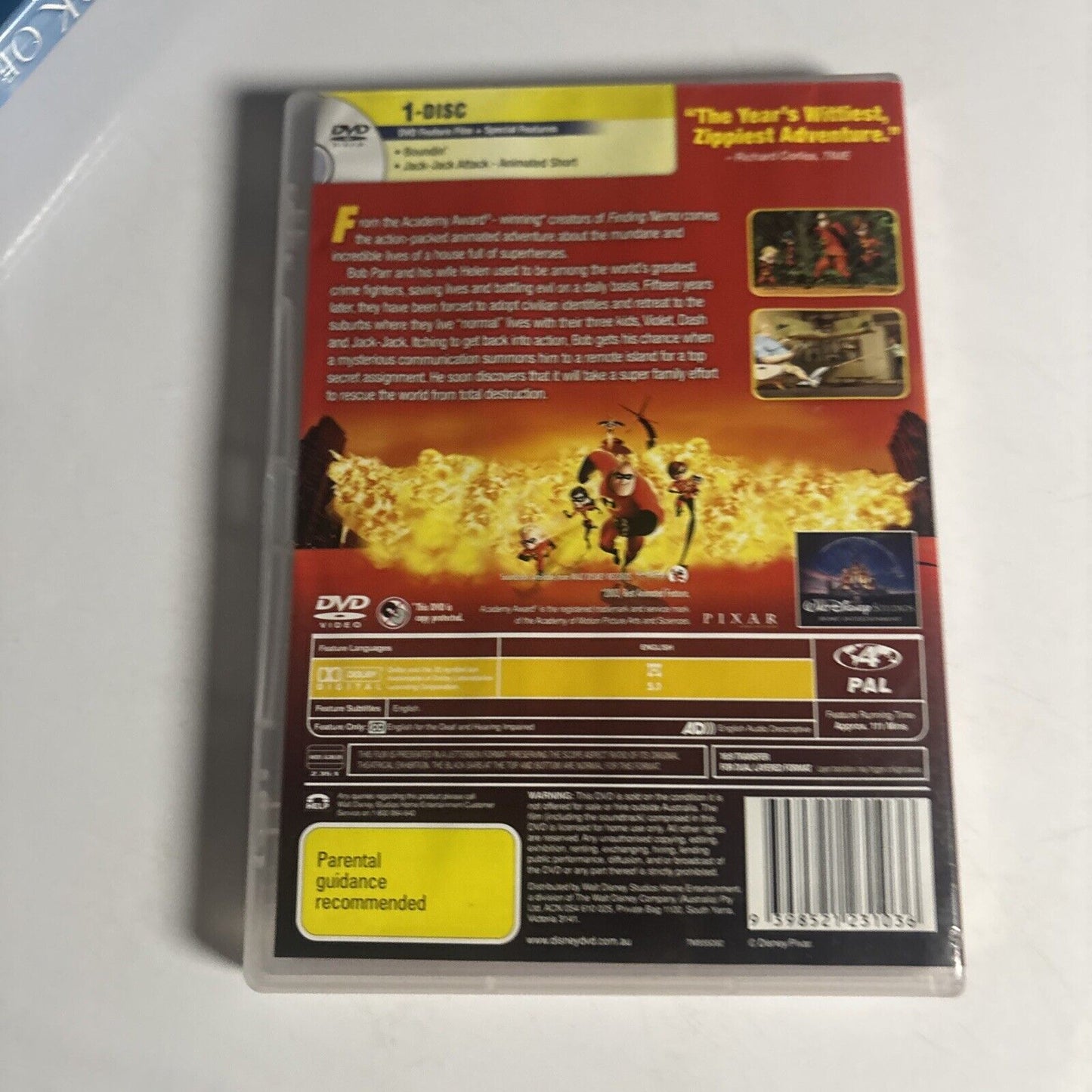 The Incredibles (DVD, 2004) Samuel L. Jackson, Pixar Collection Region 4