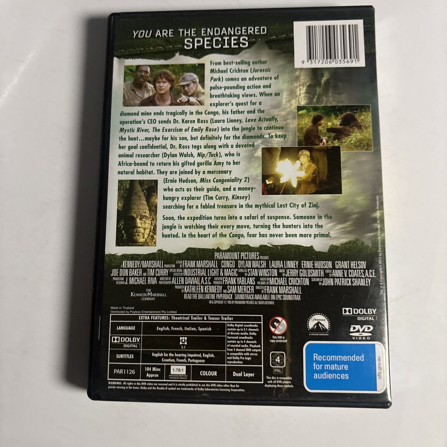 Congo (DVD, 1995) Laura Linney, Dylan Walsh Region 4