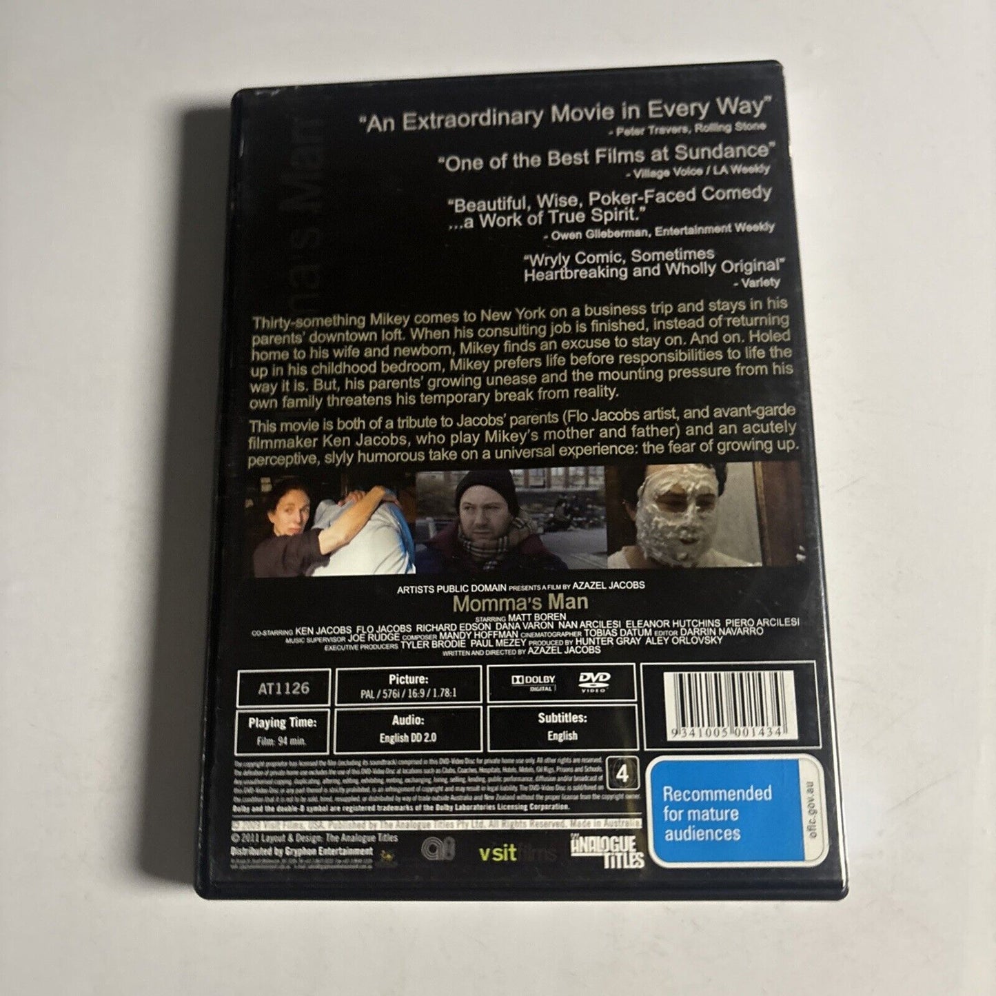 Momma's Man (DVD, 2008) Richard Edson, Ken Jacobs, Matt Boren Region 4