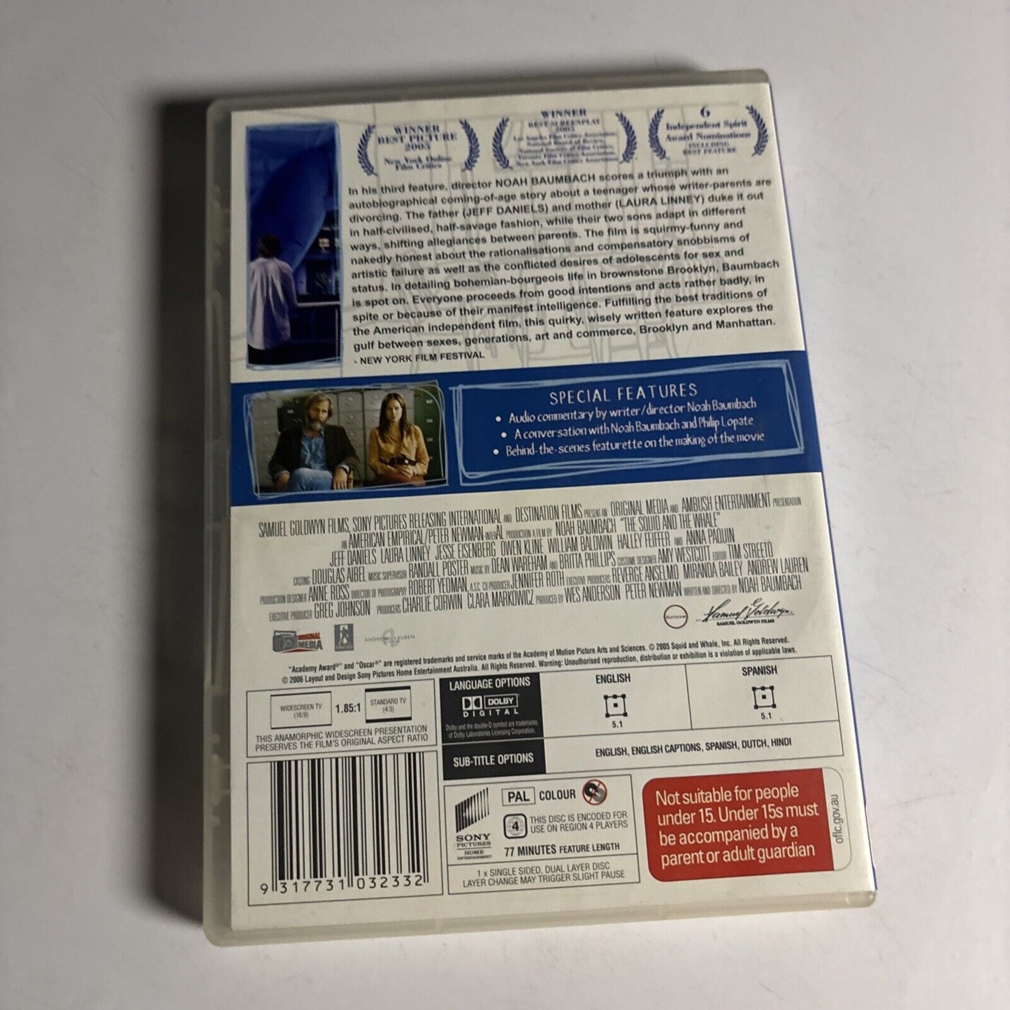 The Squid and the Whale (DVD, 2005) Jeff Daniels, Laura Linney Region 4