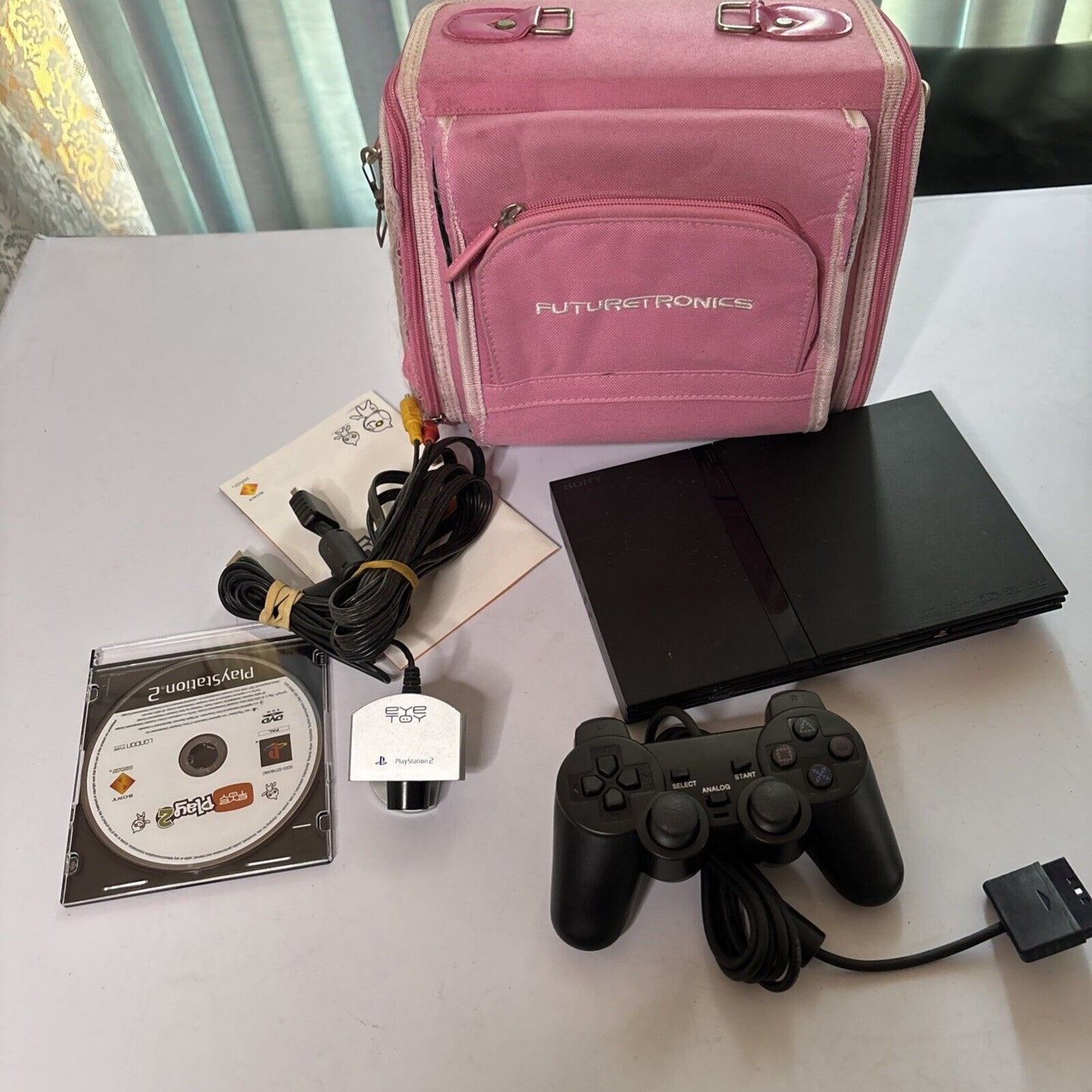 Sony Playstation 2 Slim Console Eyetoy USB Game Controller & Case PAL SCPH-75002