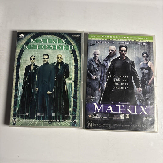 The Matrix / The Matrix Reloaded (DVD, 1999, 2-Disc) Keanu Reeves Region 4