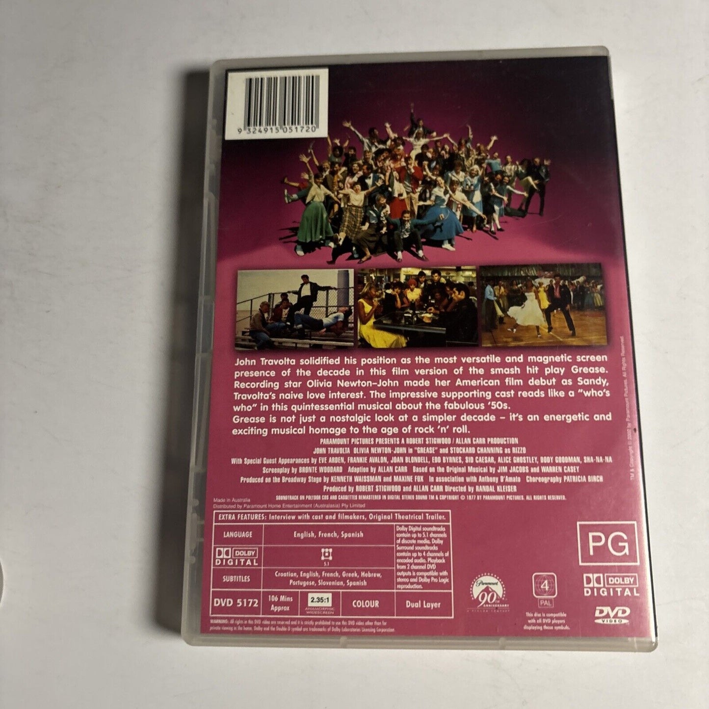 Grease (30th Anniversary Edition, DVD, 1978) John Travolta,  Region 4