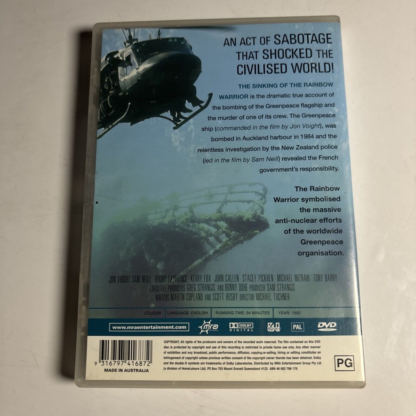 The Sinking of the Rainbow Warrior (DVD, 1992) Am Neill, Jon Voight Region 4