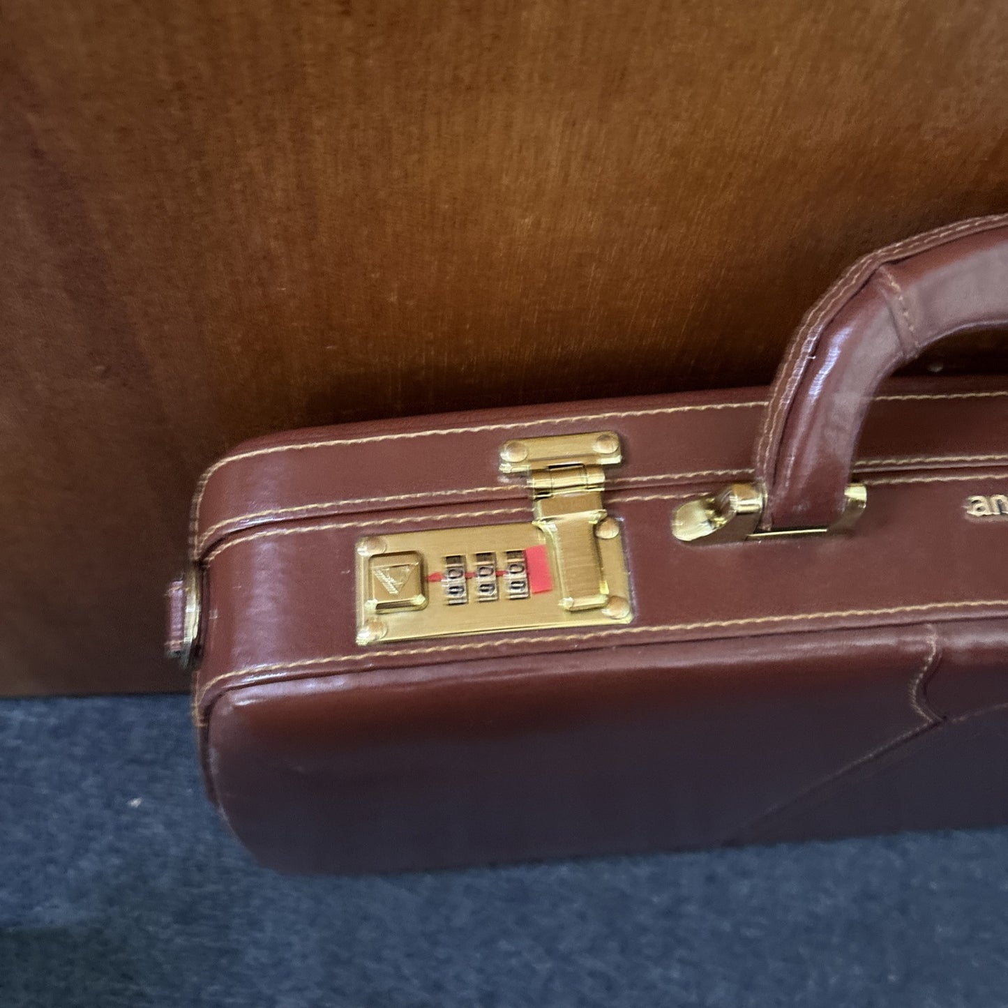 Antler Pig Skin Leather Briefcase Front Combination Lock A040/01