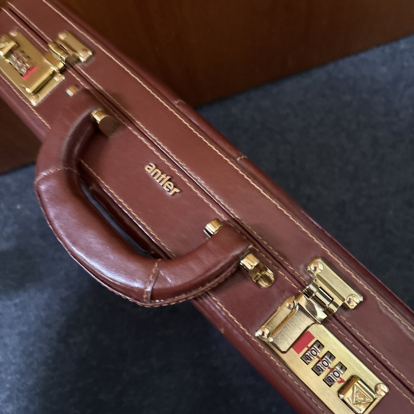 Antler Pig Skin Leather Briefcase Front Combination Lock A040/01