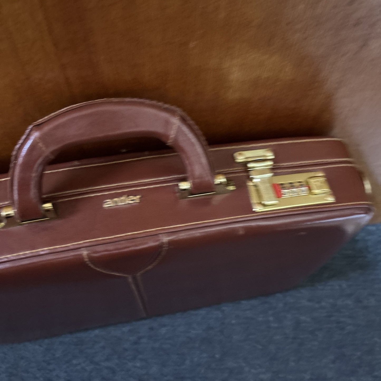 Antler Pig Skin Leather Briefcase Front Combination Lock A040/01