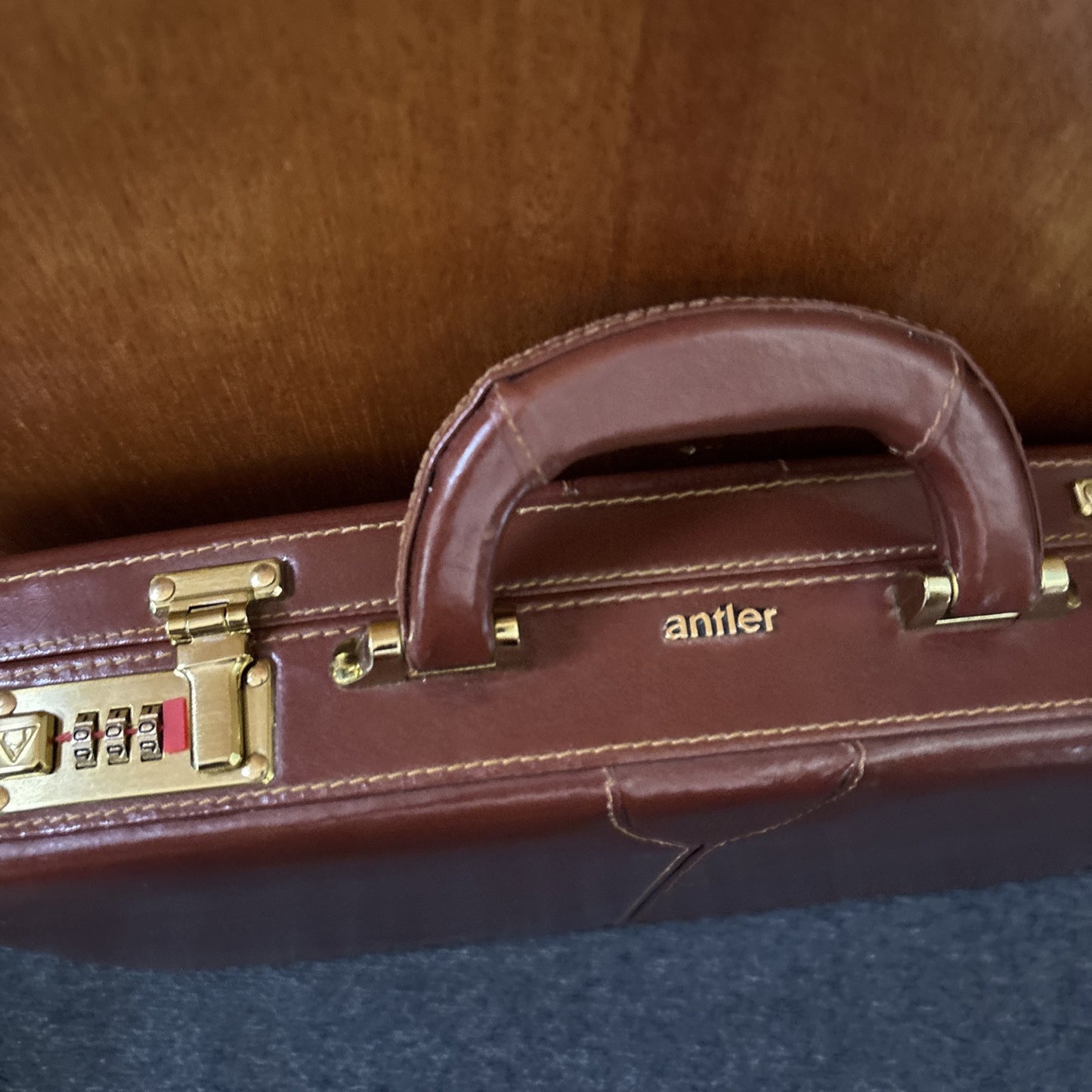 Antler Pig Skin Leather Briefcase Front Combination Lock A040/01