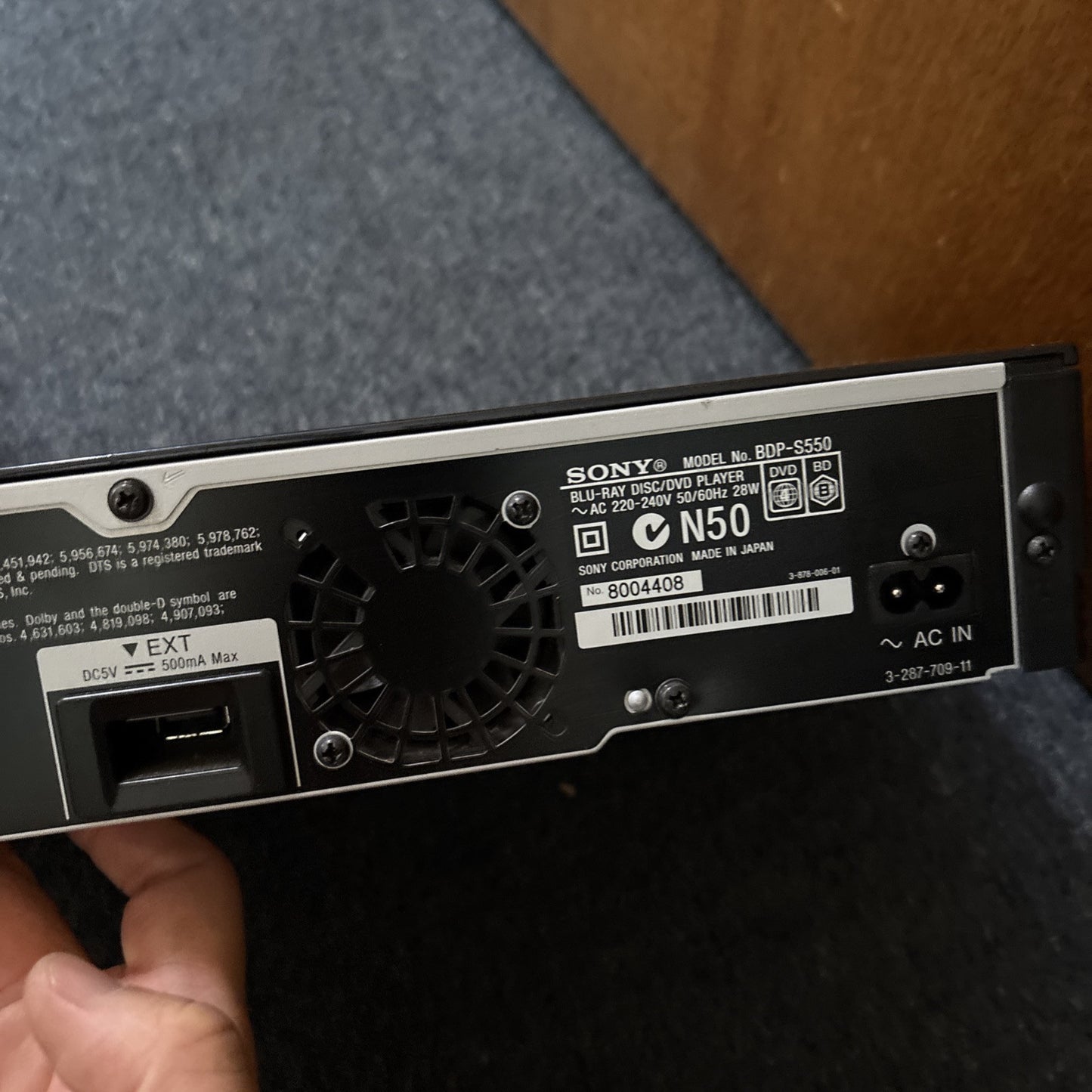 Sony Bluray DVD Player AVCHD BDP-S550 Region 4 & B