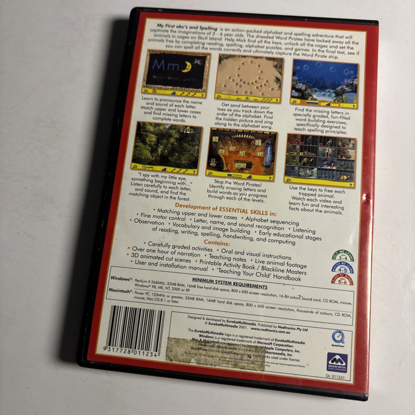 Eureka Multimedia abc’s & Spelling PC Mac CD ROM Kids Age 3-6 Windows Mac