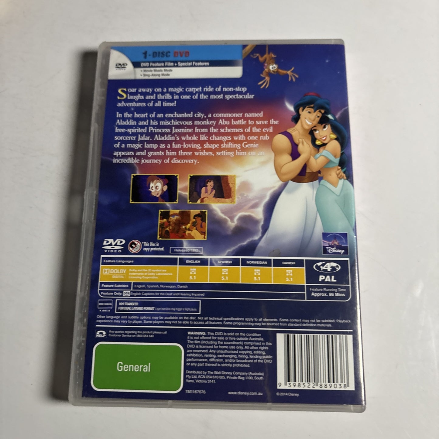 Aladdin | Disney Classics (DVD, 1992) Region 4