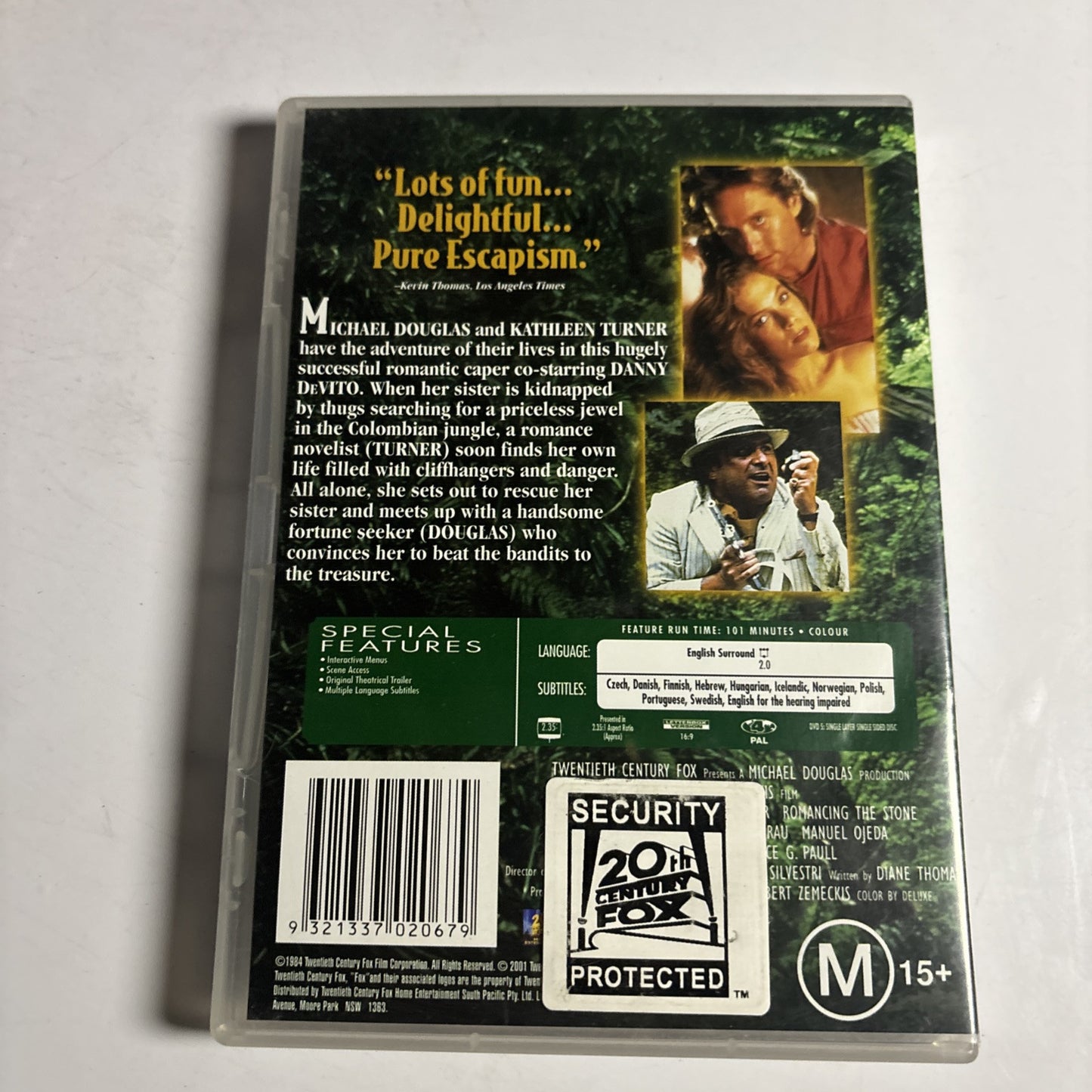 Romancing the Stone (DVD, 1984) Michael Douglas, Kathleen Turner Region 4