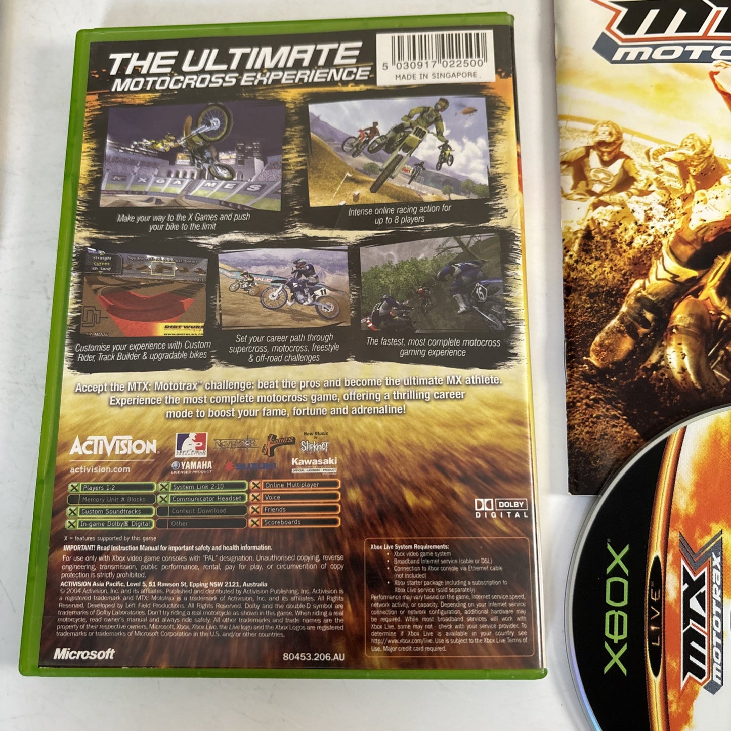 MTX Mototrax Microsoft Xbox Original with Manual Motocross PAL