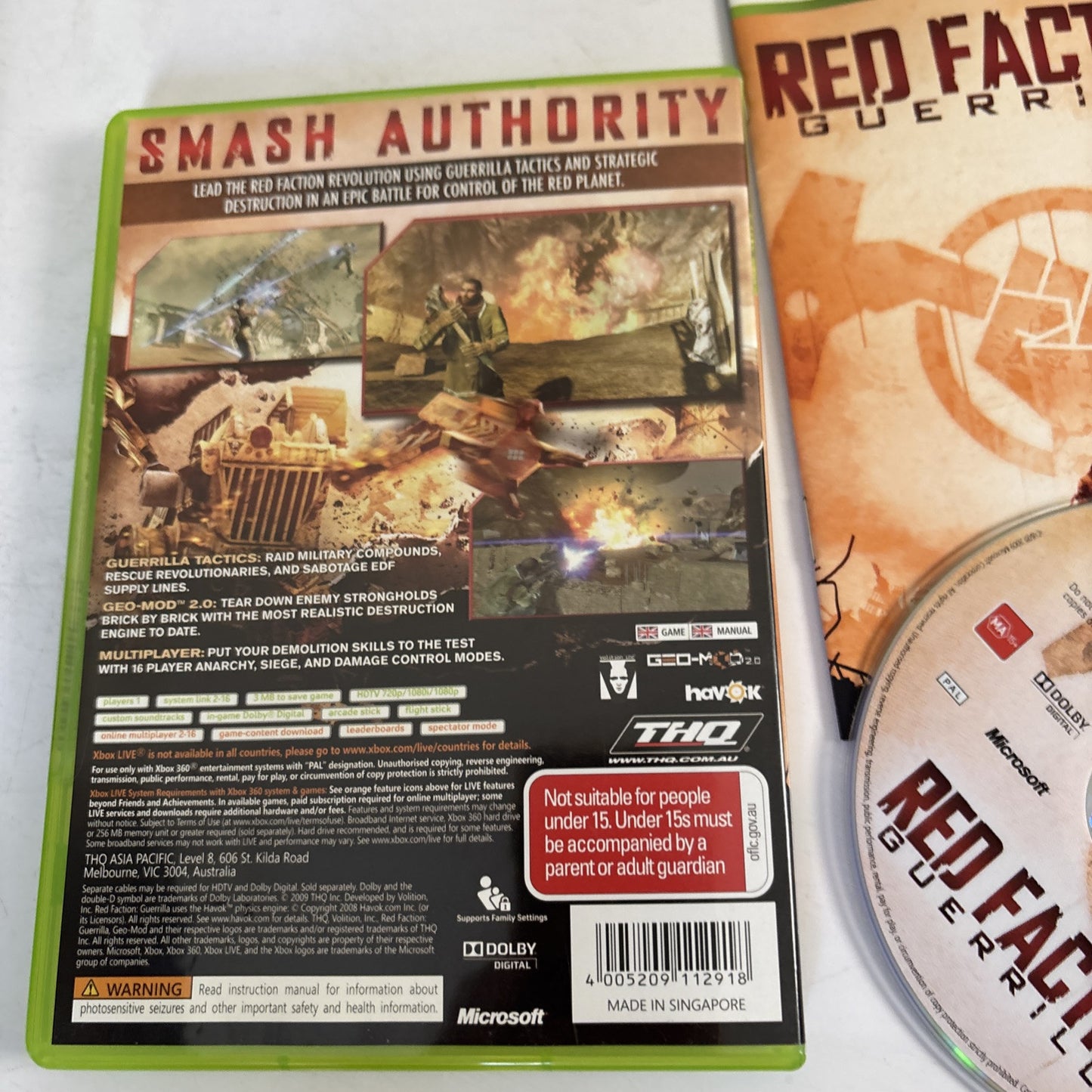 Red Faction: Guerrilla (Microsoft Xbox 360) Complete Manual PAL
