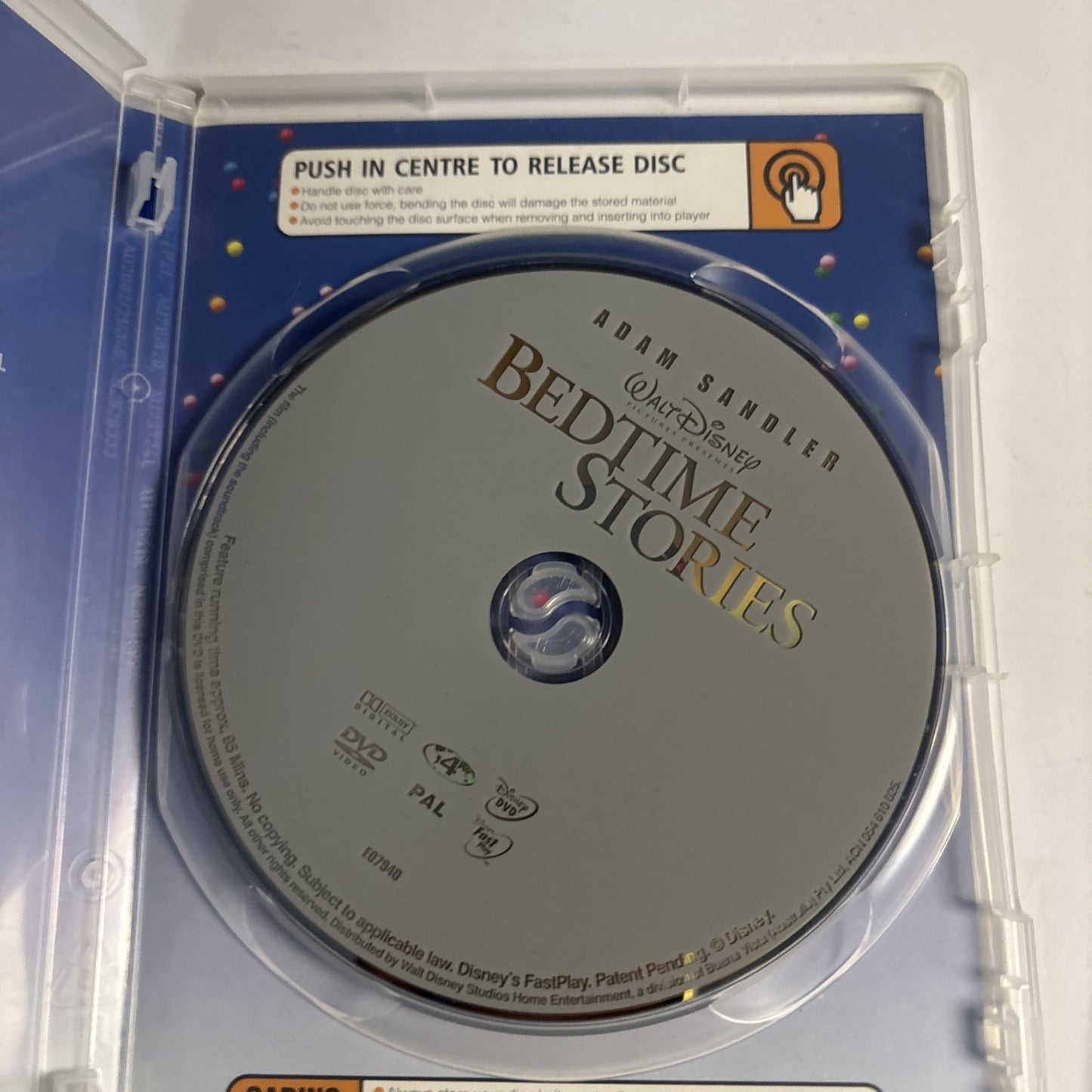 Bedtime Stories (DVD, 2008) Adam Sandler Disney Region 4