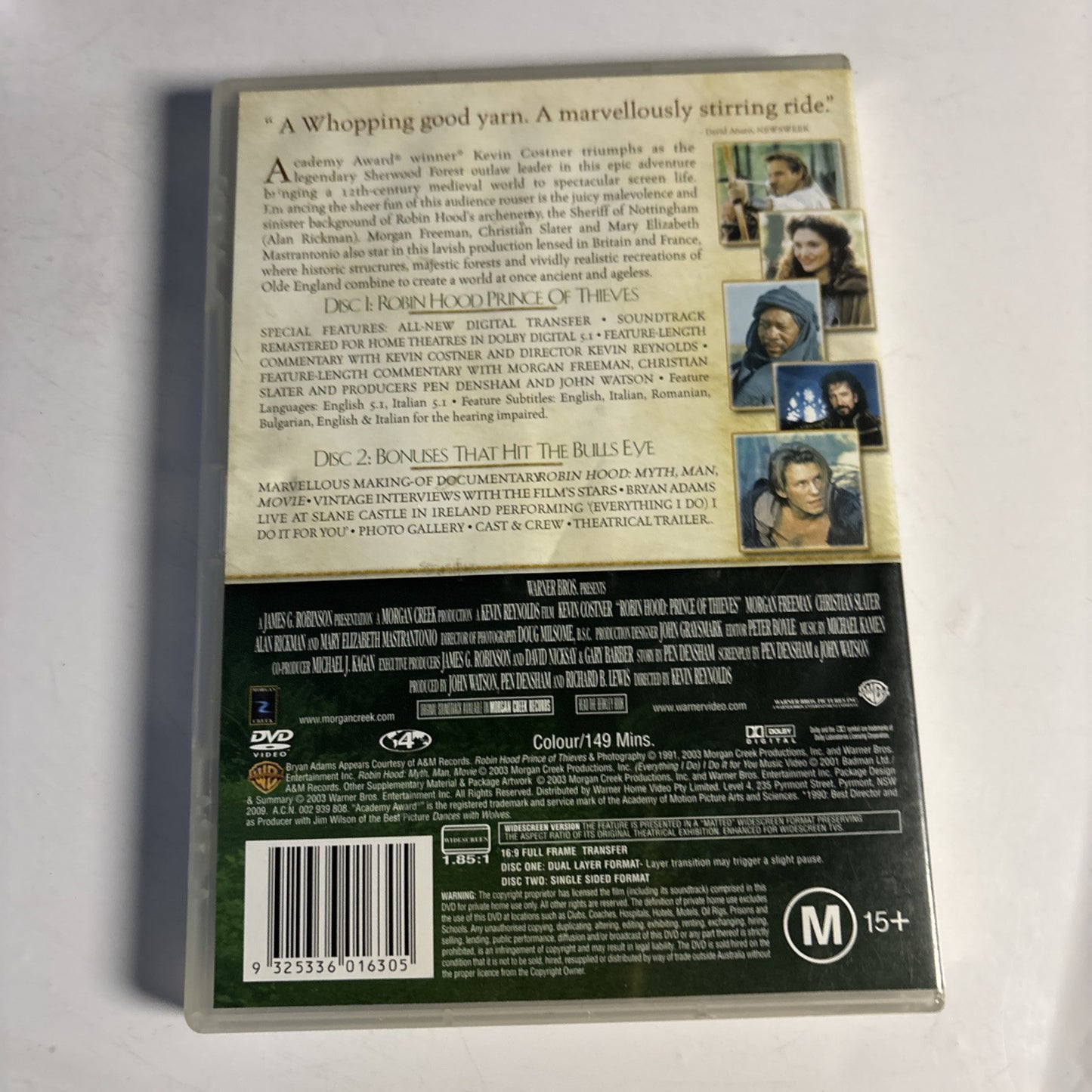 Robin Hood - Prince of Thieves (DVD, 1991, 2-Disc) Kevin Costner Region 4
