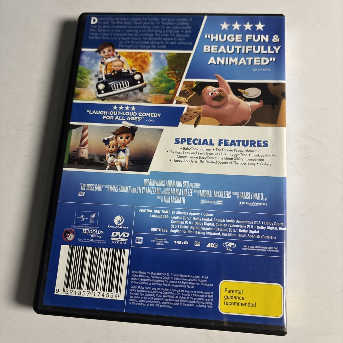 The Boss Baby (DVD, 2017) Alec Baldwin Region 4