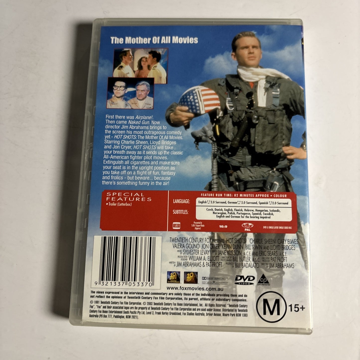 Hot Shots! (DVD, 1991) Charlie Sheen, Cary Else's, Lloyd Bridges Region 4