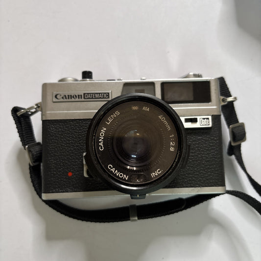 Canon Datematic Rangefinder Film Camera *For Parts or Repair Jammed Wind Lever*