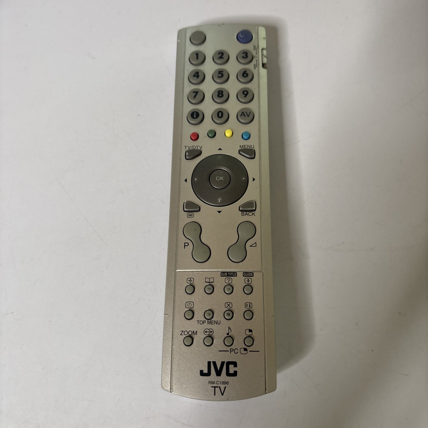 Genuine JVC RM-C1896 Remote Control *Missing Battery Lid*