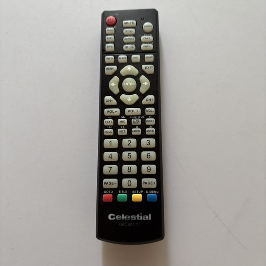 Celestial G6C521-C1 Remote Control *Missing Battery Lid*