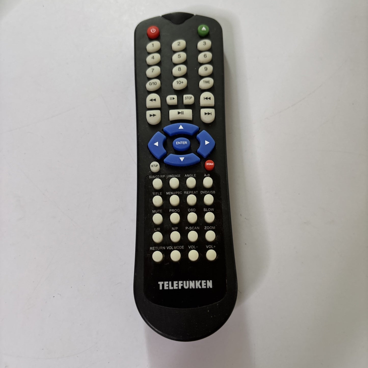 Telefunken Remote Control For DVD Player *Missing Battery Lid*