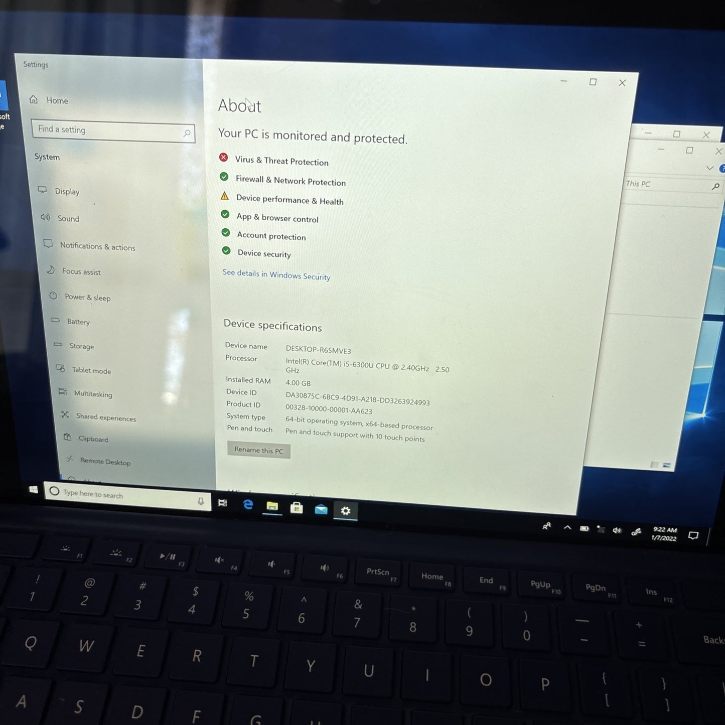Microsoft Surface Pro 4 i5-6300U 4GB RAM Keyboard Trackpad 128GB SSD