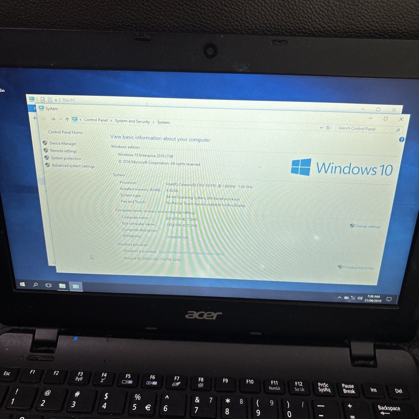 Acer TravelMate B116 Series Laptop 500gb SDD 4GB RAM