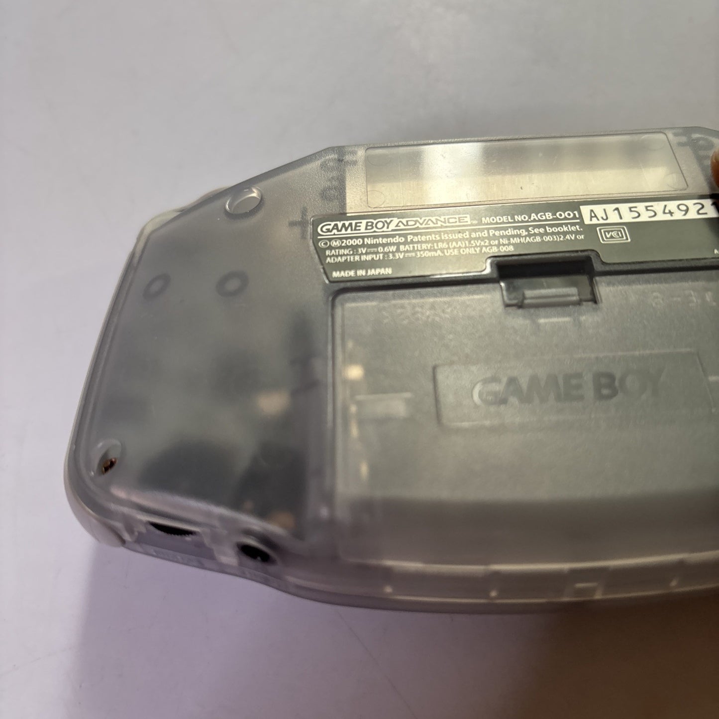 Nintendo Gameboy Advance Console GBA Original AGB-001 Clear Transparent