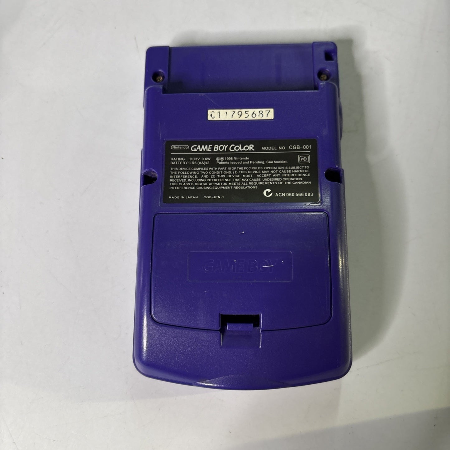 Nintendo Gameboy Color Console Purple  CGB-001