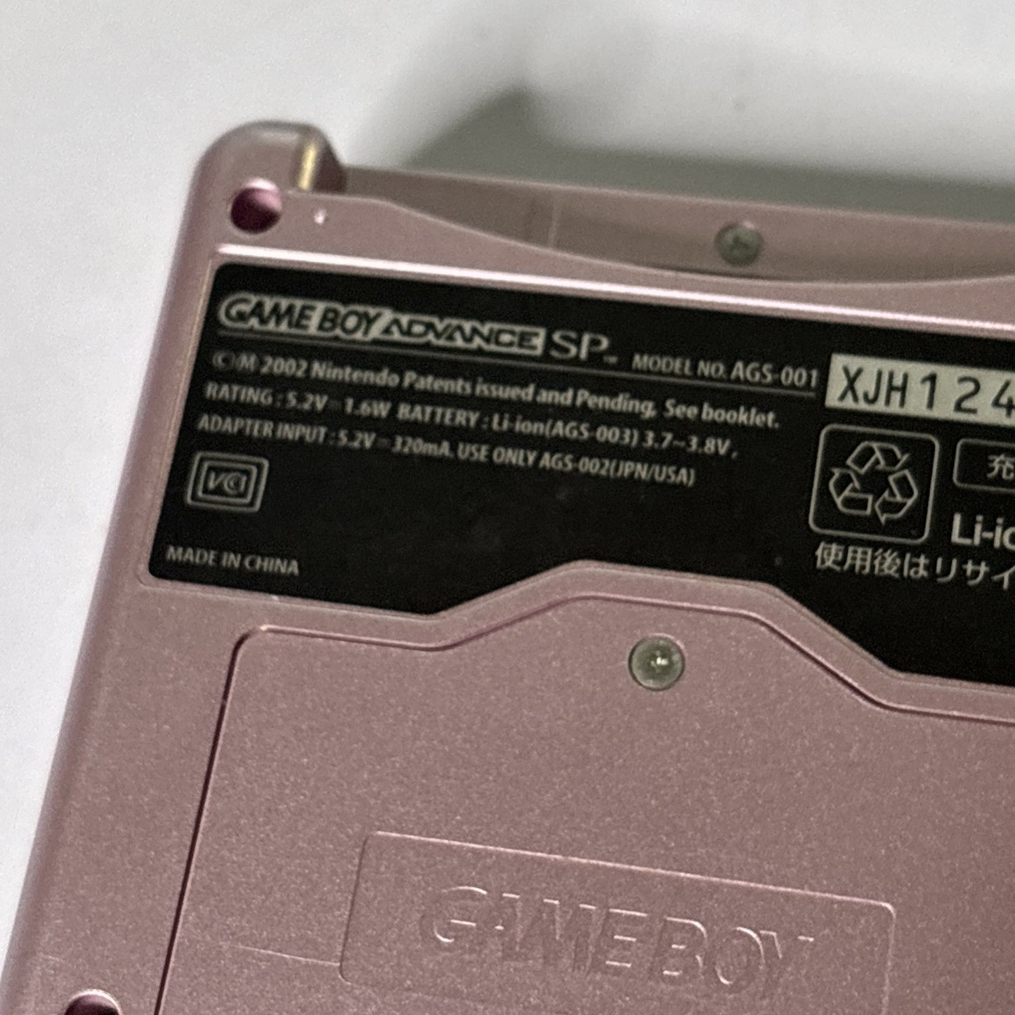 Nintendo Gameboy Advance SP Console Pink AGS-001