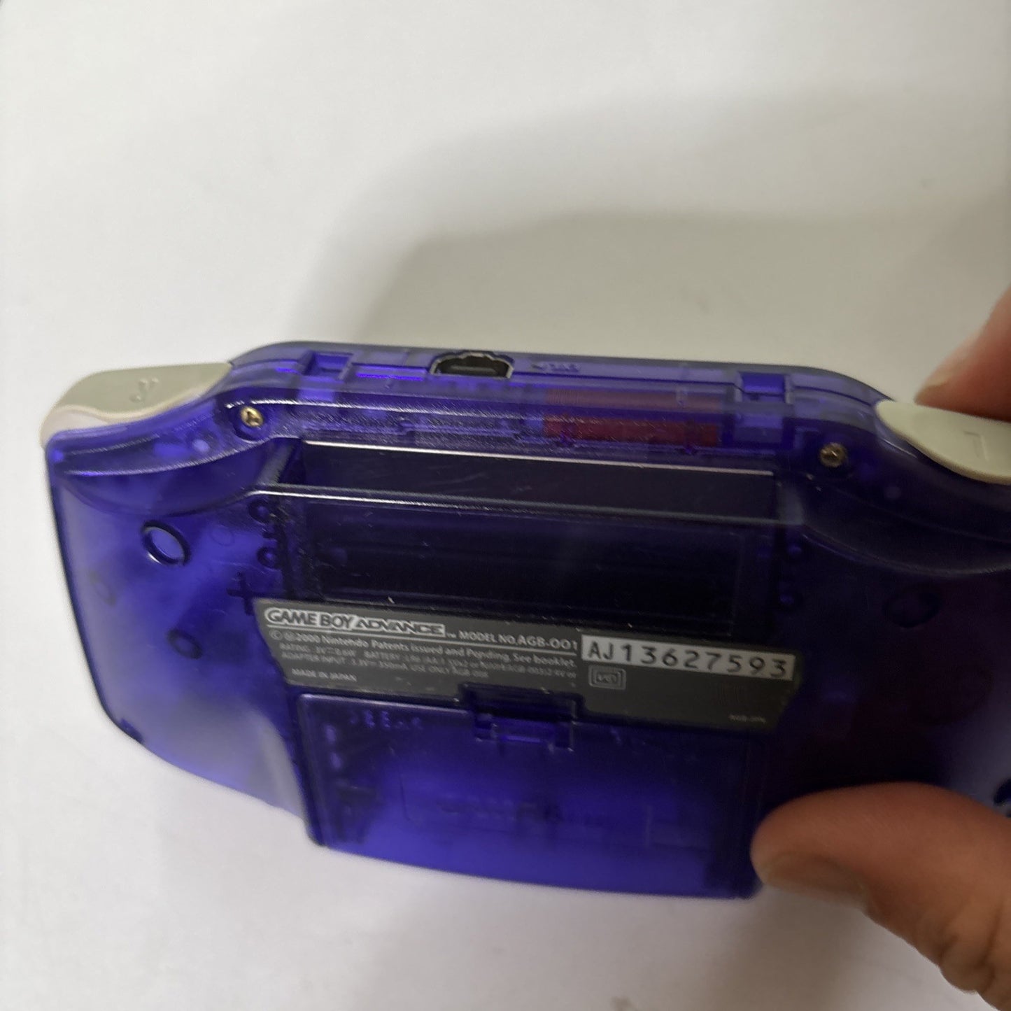Nintendo Gameboy Advance Transparent Purple AGB-001 Made In Japan