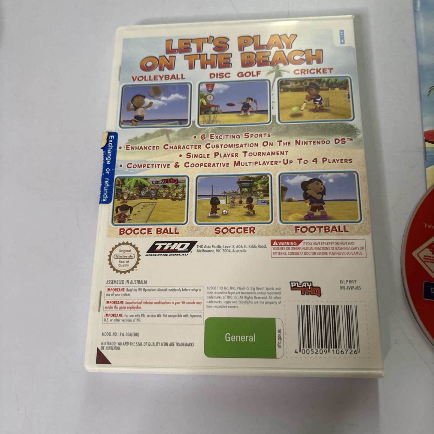 Big Beach Sports - Nintendo Wii Game W/ Manual - PAL