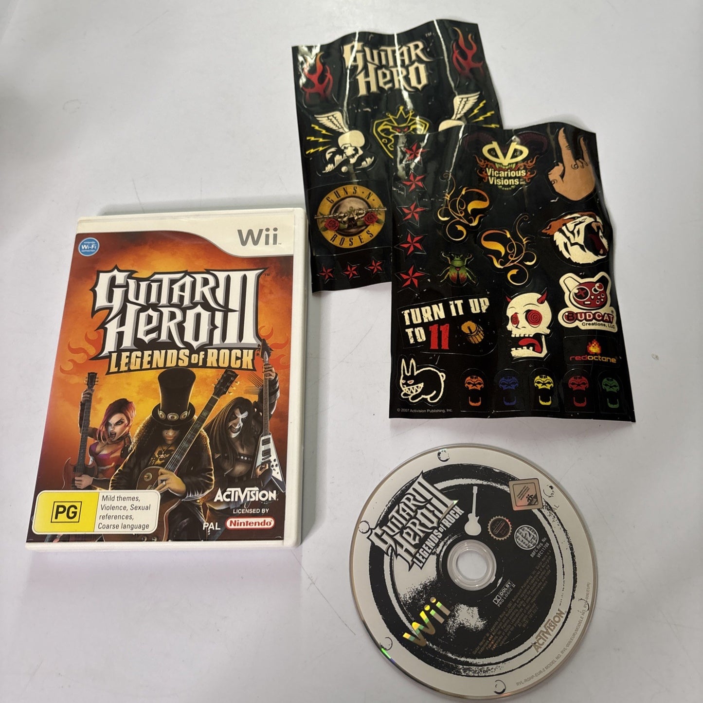 Guitar Hero III 3 Legends Of Rock Nintendo Wii PAL Stickers