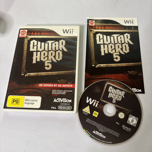 Guitar Hero 5 Nintendo Wii Manual PAL