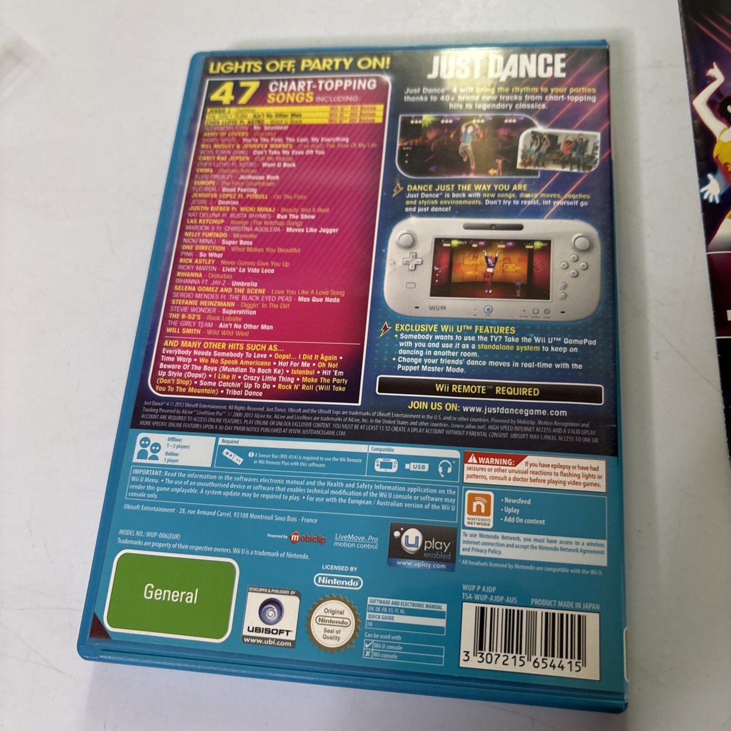 Just Dance 4 - Nintendo Wii U Game - Complete With Manual PAL