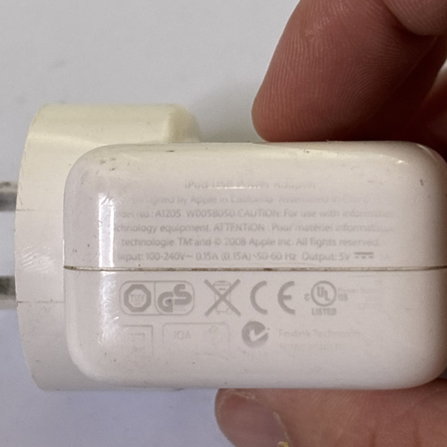 Genuine Apple iPod USB Power Supply Adapter A1205 With 30-Pin USB Cable