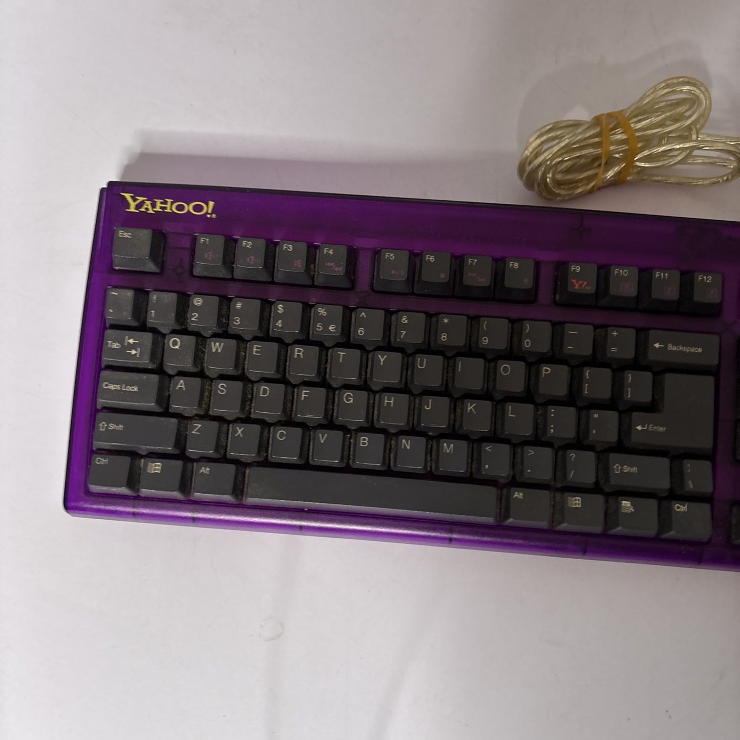 Genuine Yahoo Purple Keyboard PS/2 Port Model 5301 Vintage Retro