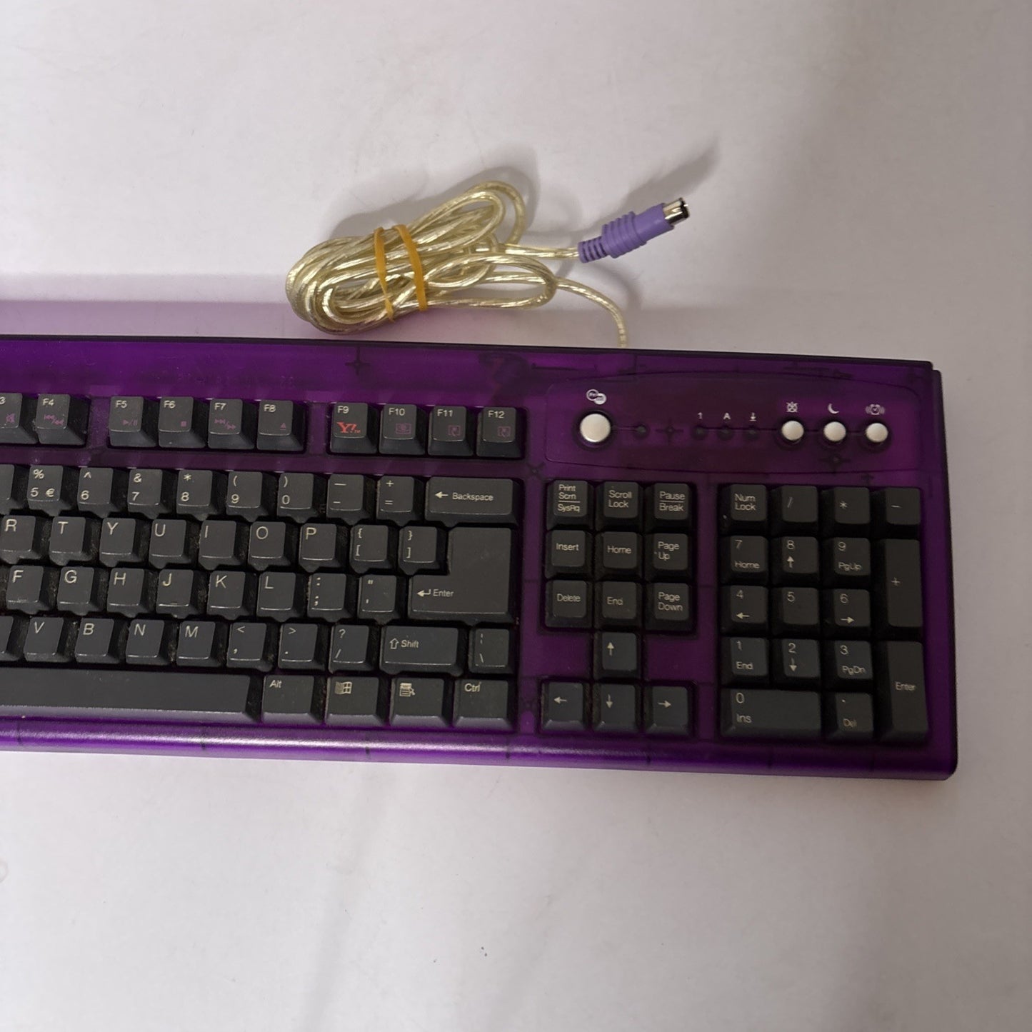Genuine Yahoo Purple Keyboard PS/2 Port Model 5301 Vintage Retro