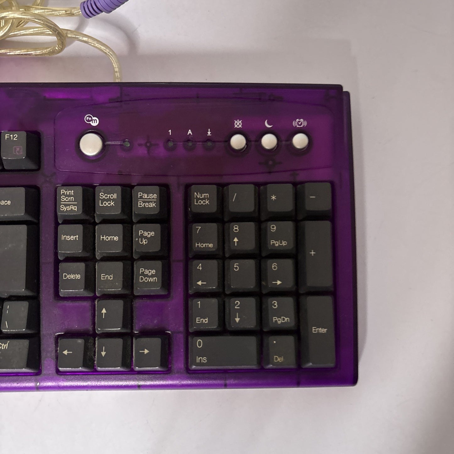 Genuine Yahoo Purple Keyboard PS/2 Port Model 5301 Vintage Retro