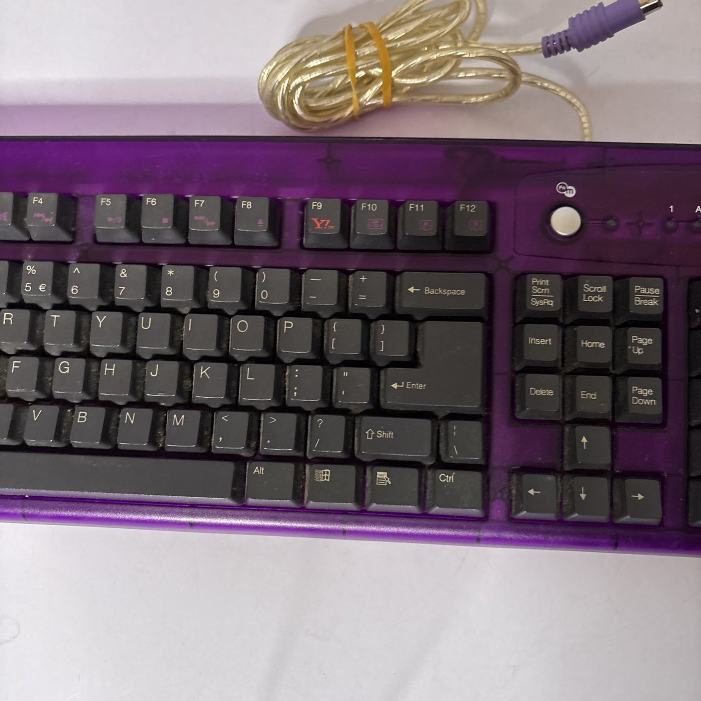 Genuine Yahoo Purple Keyboard PS/2 Port Model 5301 Vintage Retro