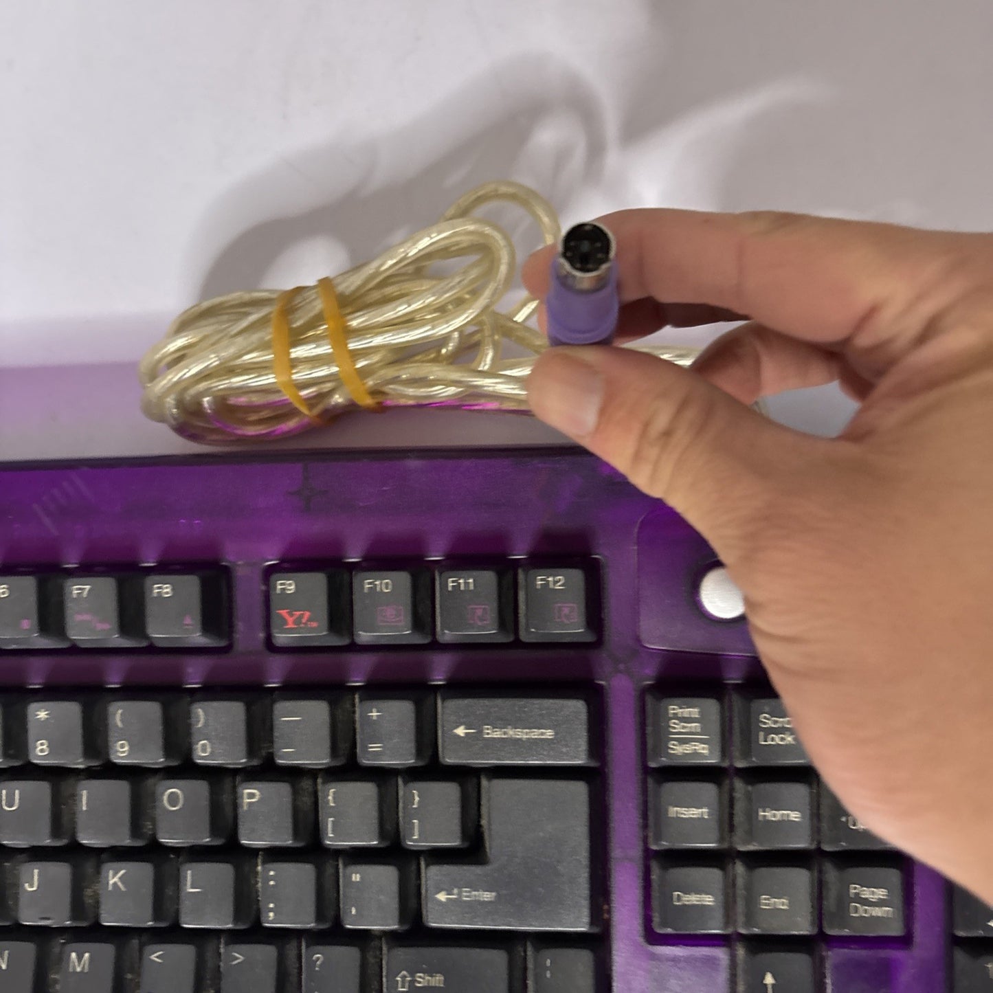 Genuine Yahoo Purple Keyboard PS/2 Port Model 5301 Vintage Retro