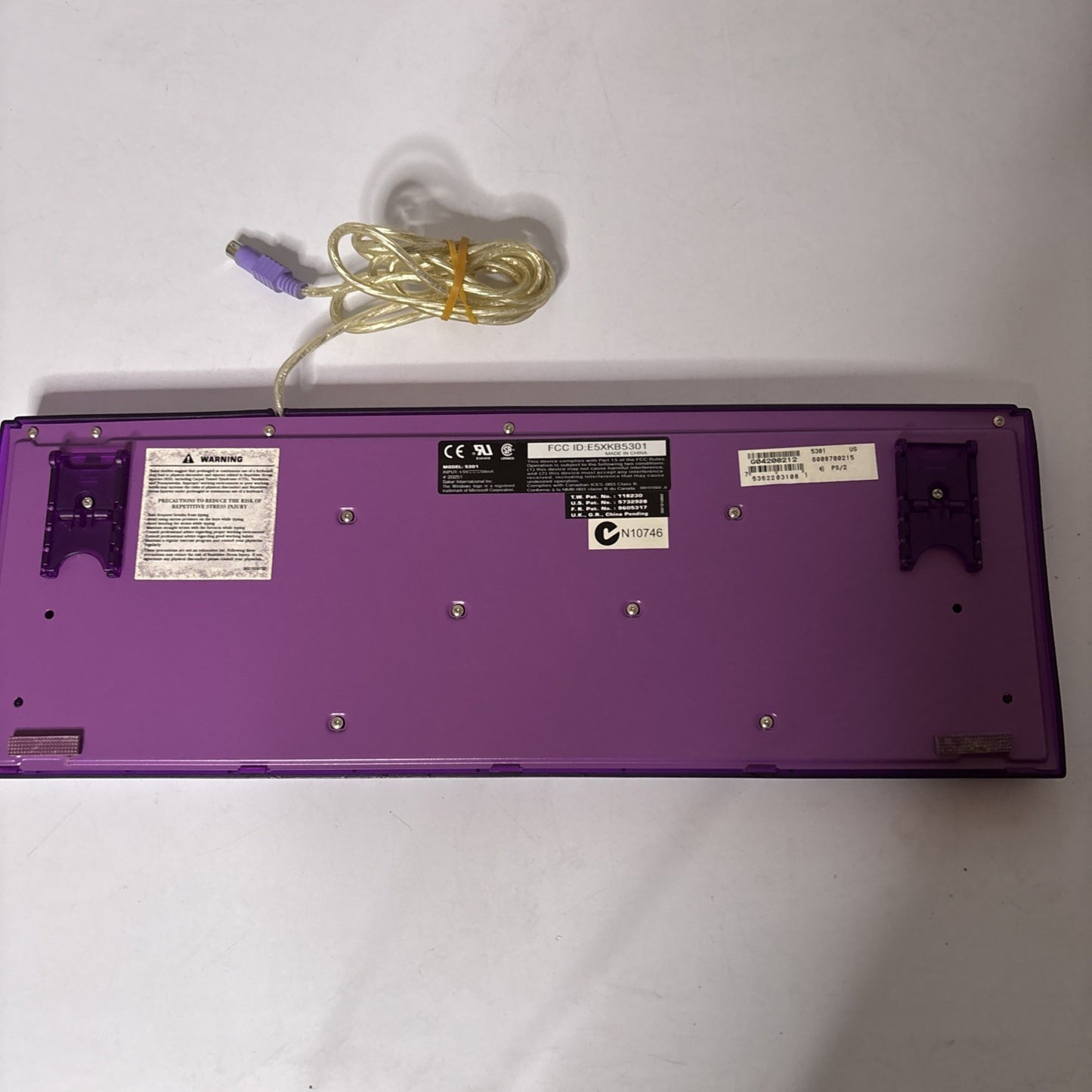 Genuine Yahoo Purple Keyboard PS/2 Port Model 5301 Vintage Retro