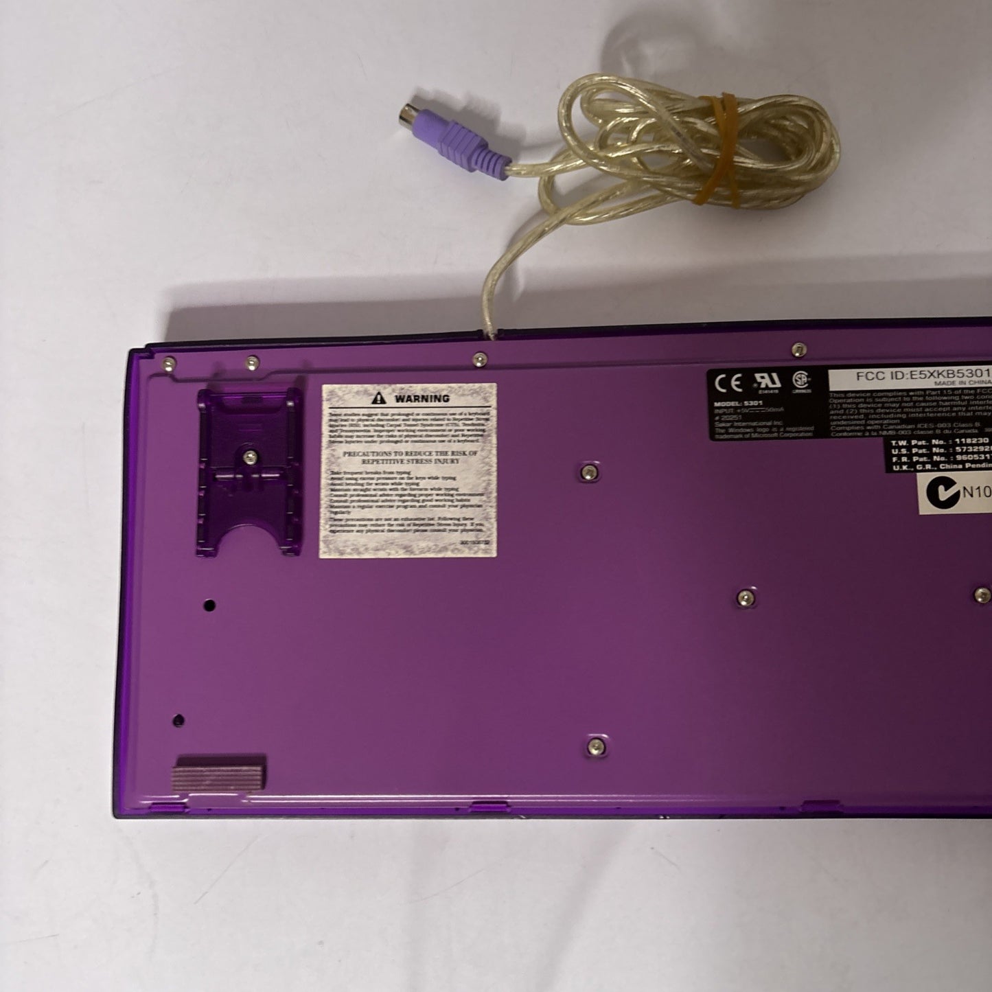 Genuine Yahoo Purple Keyboard PS/2 Port Model 5301 Vintage Retro