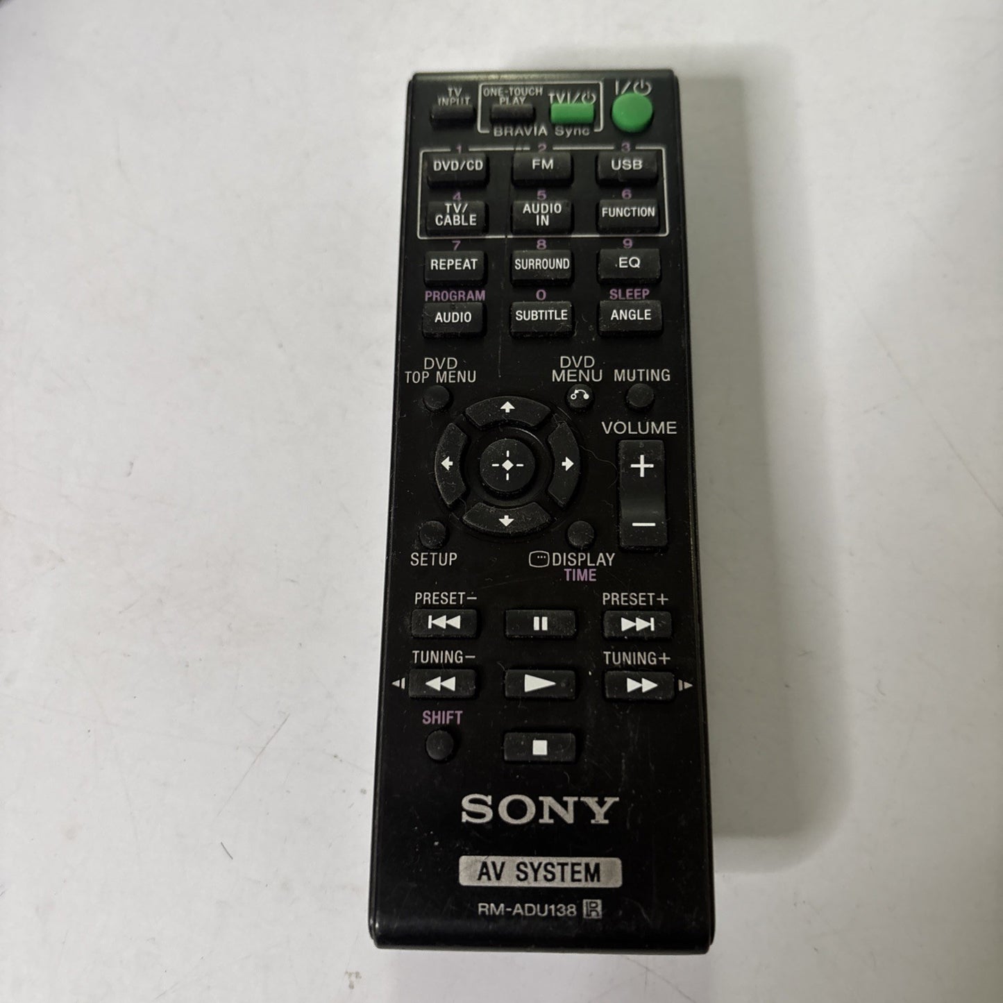 Genuine Sony RM-ADU138 Remote Control For AV System *Missing Battery Lid*