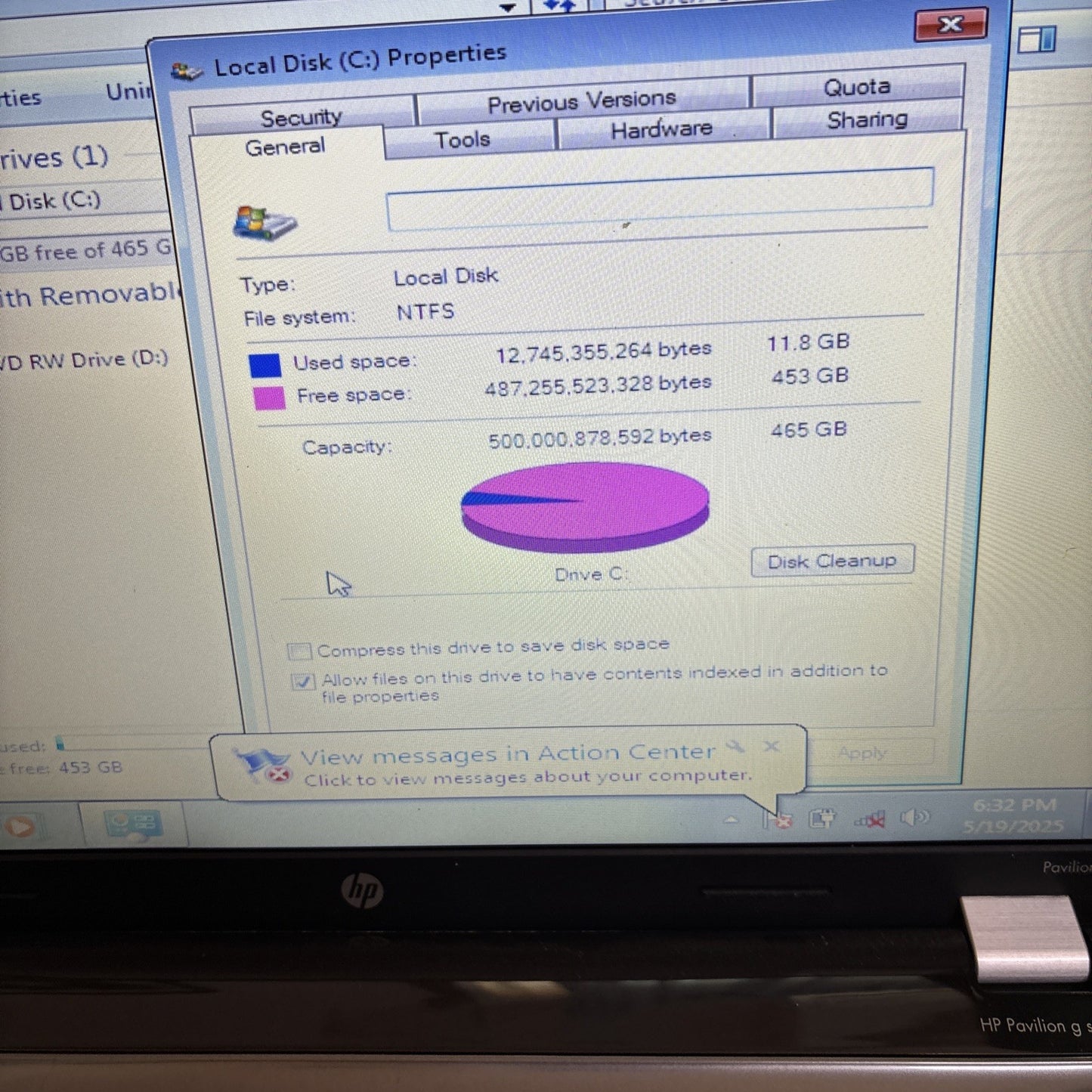 HP Pavilion G6 AMD-A4 4GB RAM 500gb HDD DVD *For Parts - Needs New Battery*