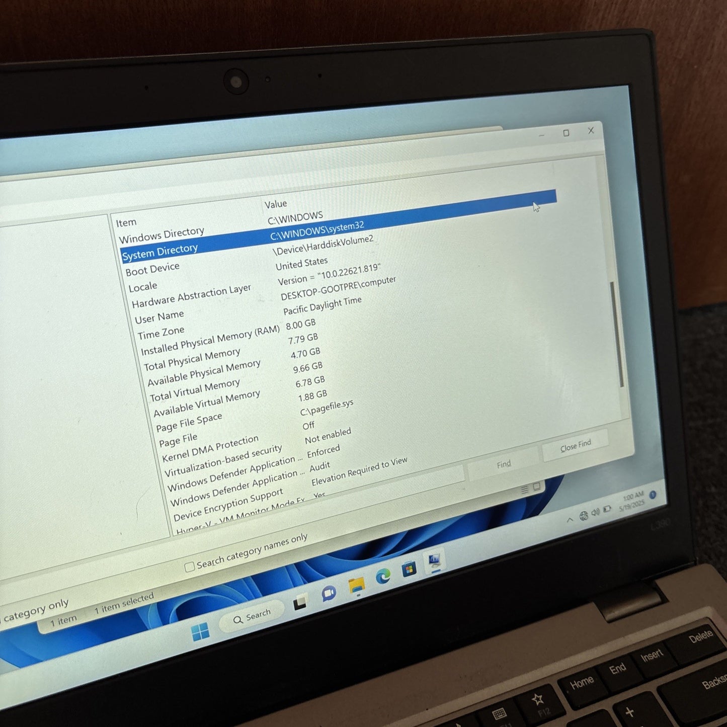 Lenovo ThinkPad L390 i5-8265U 8gb RAM 250gb SDD 13.3" Windows 11