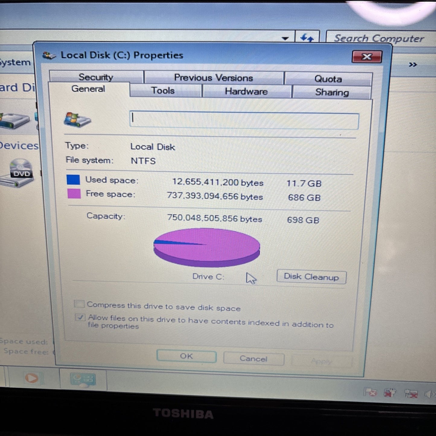 Toshiba Satellite L650 Intel i3 4GB RAM 750gb HDD DVD *For Parts/Repair*