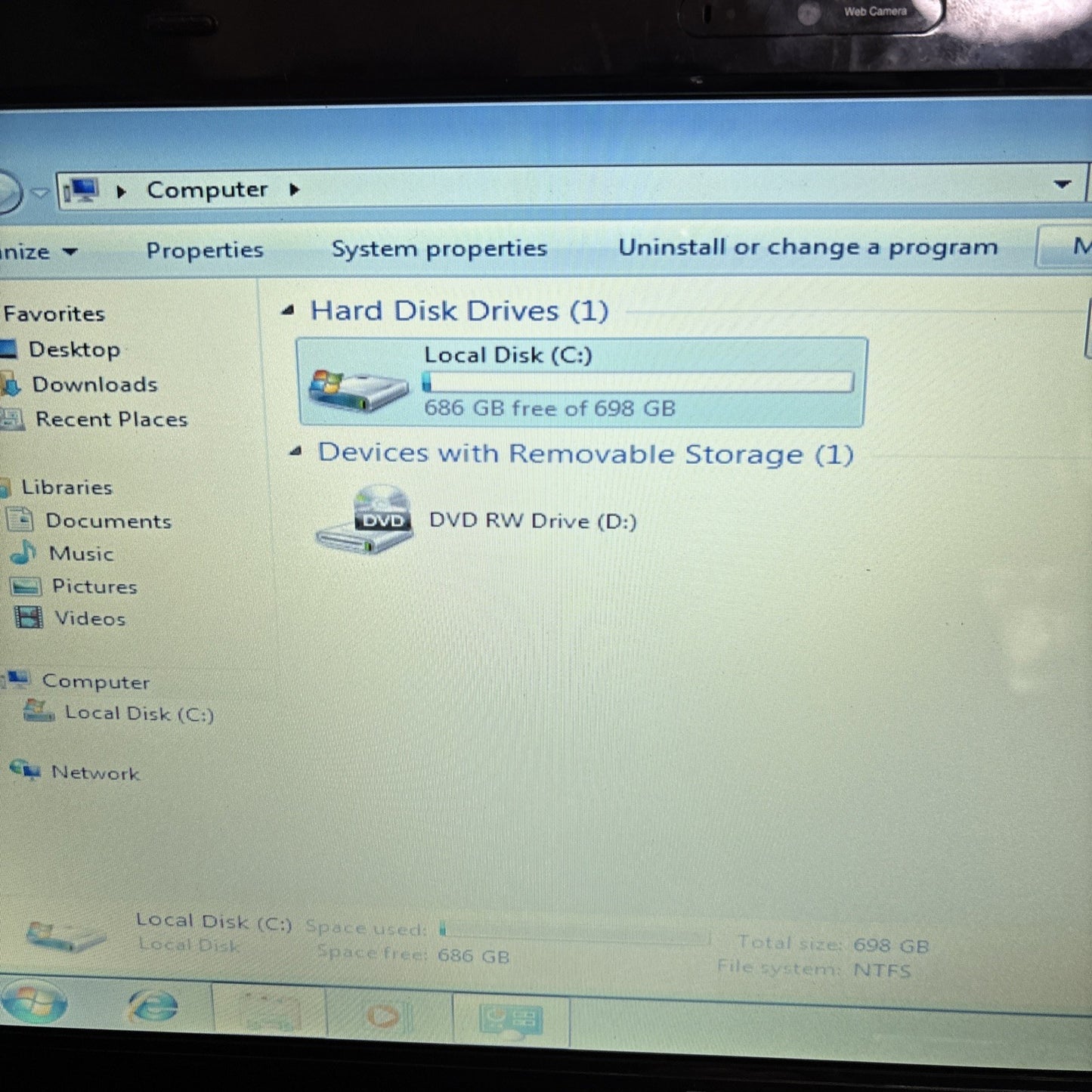 Toshiba Satellite L650 Intel i3 4GB RAM 750gb HDD DVD *For Parts/Repair*