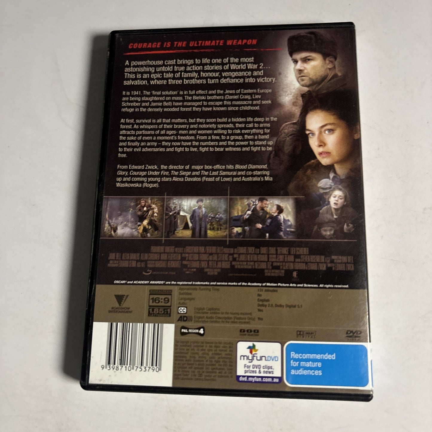 Defiance (DVD, 2008) Daniel Craig Region 4